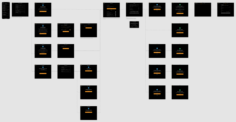 Complex user flow describing how users navigate through wallet creation